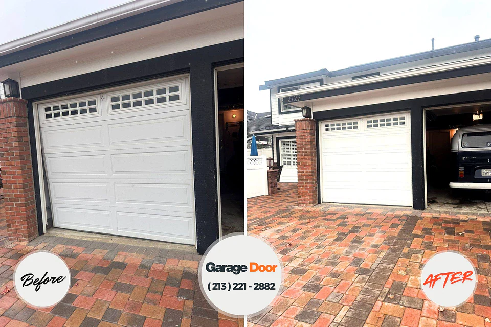 Before and after: garage door repair Falmouth, KY